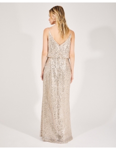 Silver sequin long dress 2