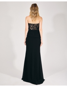 Strapless lace long dress 2